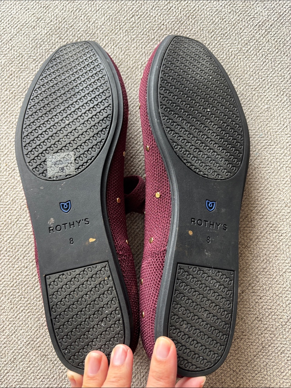NWOT Rothy's Square Mary Jane Flats with Gold Studs Sz 8 - Picture 5 of 5
